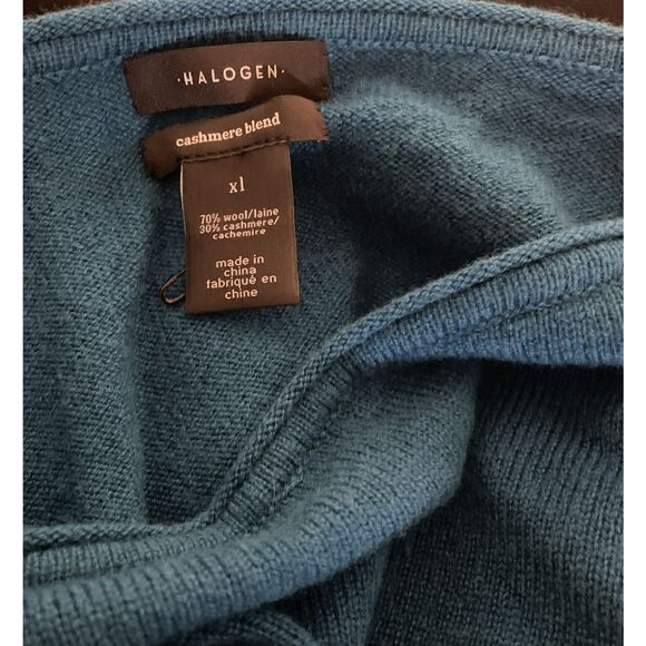 New Halogen Wool and Cashmere Boatneck Sweater Tunic in Teal Size XL - Picture 6 of 6